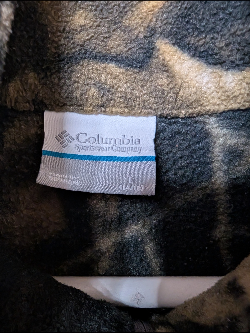 Columbia Kids Camo Fleece Jacket in Black and Tan - Picture 3 of 3